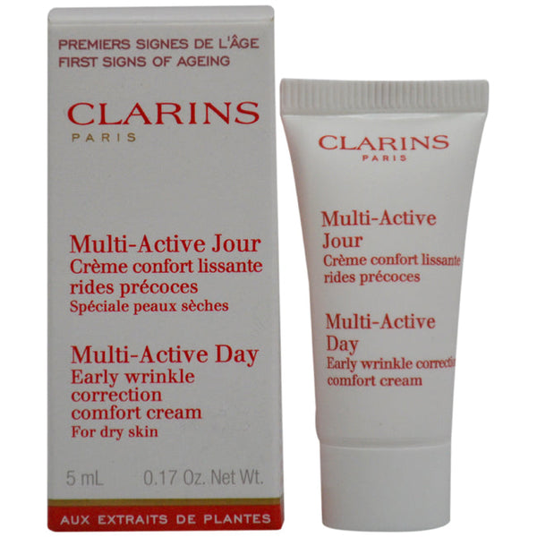 Clarins Multi-Active Day Early Wrinkle Correction Comfort Cream - For Dry Skin by Clarins for Unisex - 5 ml Cream