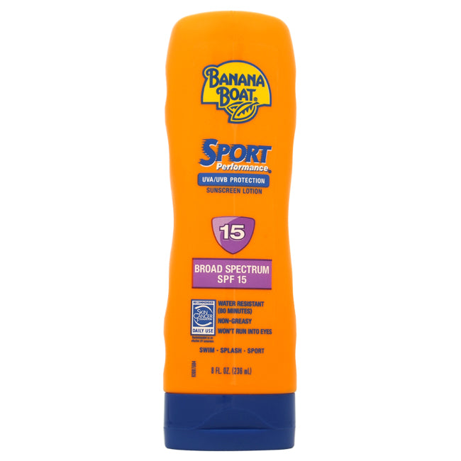 Banana Boat Sport Performance SPF 15 Sunscreens Lotion by Banana Boat for Unisex - 8 oz Sunscreen Lotion