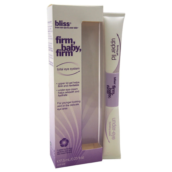 Bliss Firm Baby Firm Total Eye System by Bliss for Unisex - 2 X 0.25 oz Upper Lid Firming Gel, Under-Eye Hydrating Cream