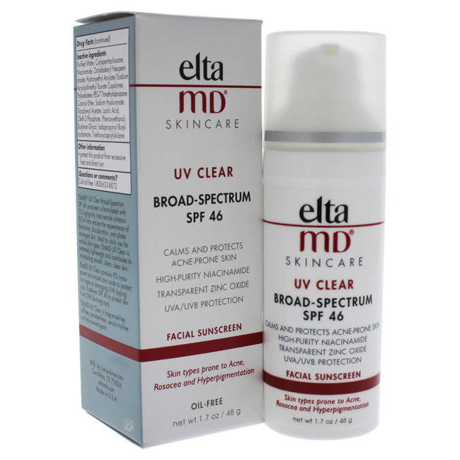 EltaMD UV Clear Facial Sunscreen SPF 46 by EltaMD for Unisex - 1.7 oz Sunscreen