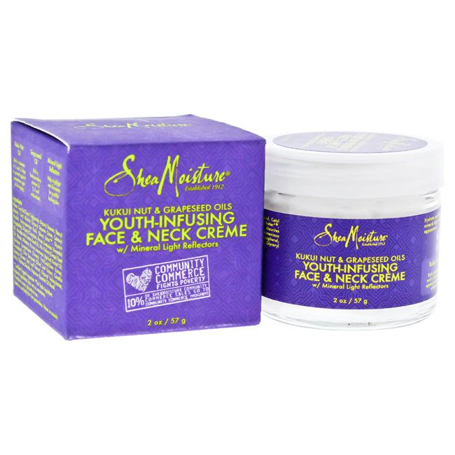 Shea Moisture Kukui Nut and Grapeseed Oils Youth-Infusing Face and Neck Cream by Shea Moisture for Unisex - 2 oz Cream