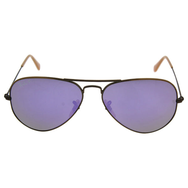 Ray Ban Ray Ban RB 3025 167/1R Aviator Large Metal - Bronze Copper/Lilac Flash Polarized by Ray Ban for Unisex - 58-14-135 mm Sunglasses