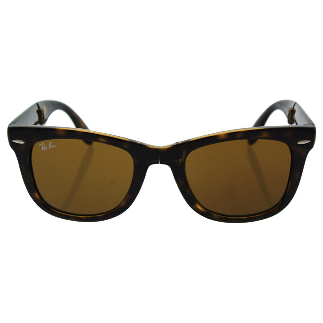 Ray Ban Ray Ban RB 4105 710 Folding Wayfarer - Tortoise/Brown Classic B-15 by Ray Ban for Unisex - 50-22-140 mm Sunglasses