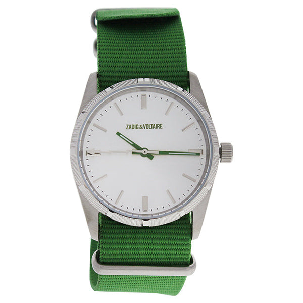 Zadig & Voltaire ZVF212 Fusion - Silver/Green Nylon Strap Watch by Zadig & Voltaire for Unisex - 1 Pc Watch