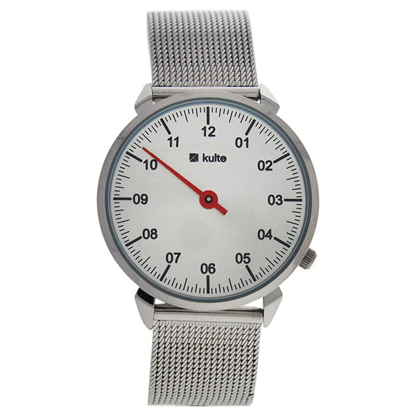 Kulte KU15-0022 Silver/Red Touch Stainless Steel Mesh Bracelet Watch by Kulte for Unisex - 1 Pc Watch