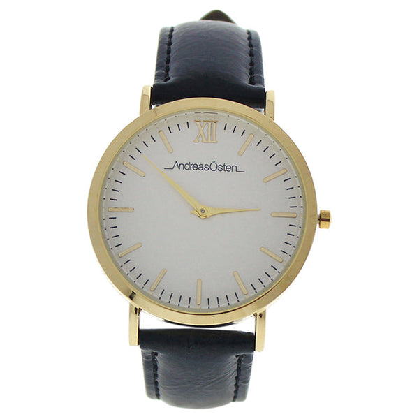 Andreas Osten AO-02 Klassisk - Gold/Black Leather Strap Watch by Andreas Osten for Unisex - 1 Pc Watch