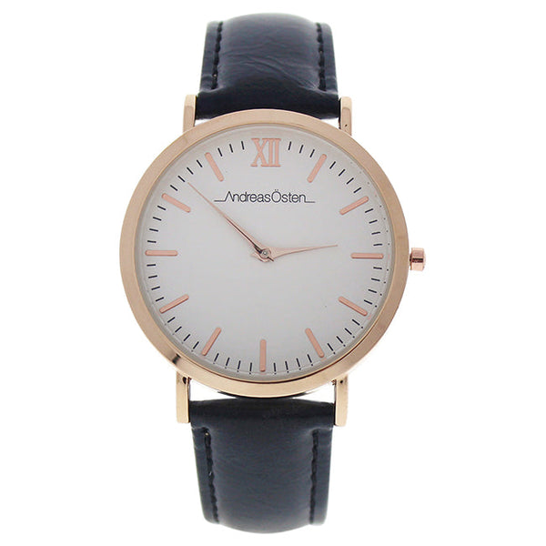 Andreas Osten AO-03 Klassisk - Rose Gold/Black Leather Strap Watch by Andreas Osten for Unisex - 1 Pc Watch