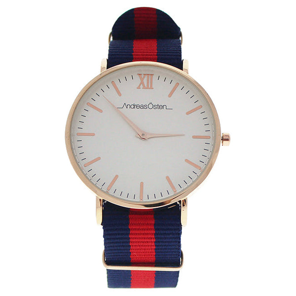 Andreas Osten AO-59 Somand - Rose Gold/Navy Blue-Red Nylon Strap Watch by Andreas Osten for Unisex - 1 Pc Watch
