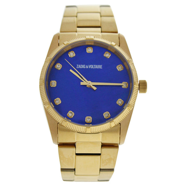 Zadig & Voltaire ZVF220 Blue Dial/Gold Stainless Steel Bracelet Watch by Zadig & Voltaire for Unisex - 1 Pc Watch