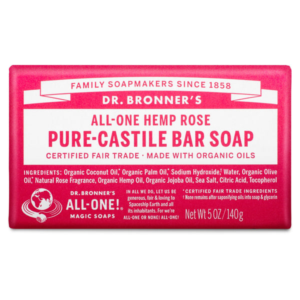Dr. Bronner's Pure-Castile Bar Soap 140g - Rose