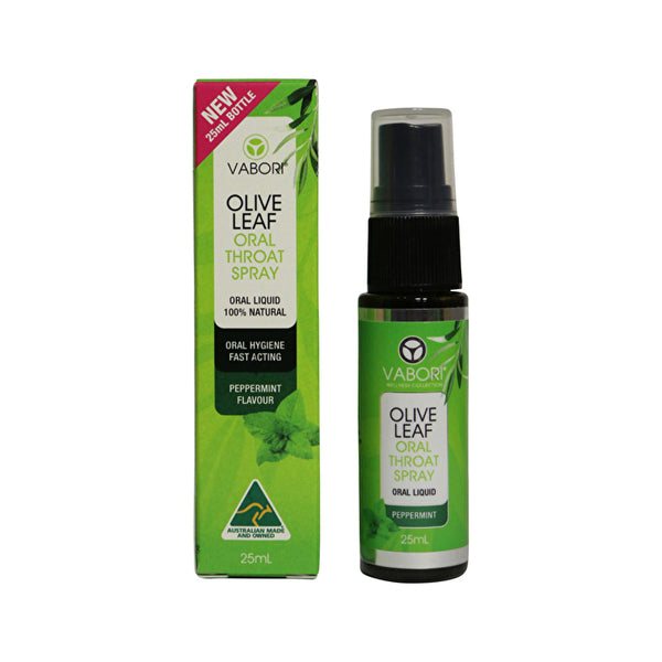 Vabori Olive Leaf Oral Throat Spray Peppermint Flavour Oral Spray 25ml