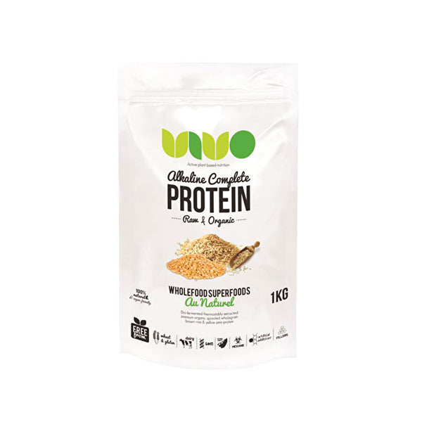 VIVO ALKALINE PROTEIN Vivo Alkaline Protein Organic & Raw Alkaline Complete Protein Au Naturel 1kg