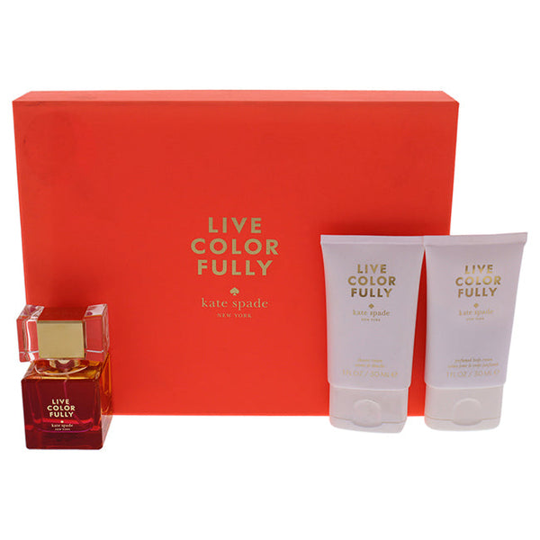 Kate Spade Live Colorfully by Kate Spade for Women - 3 Pc GiftSet 1oz EDP Spray, 1oz Body Cream, 1oz Shower Cream