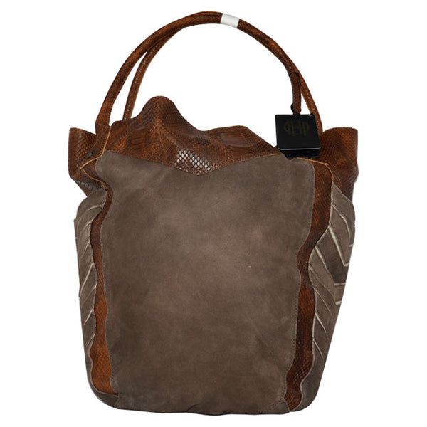House of Harlow 1960 Phoenix Tote Bag Suede/Snake Tote-Chocolate/Brown by House of Harlow 1960 for Women - 1 Pc Bag