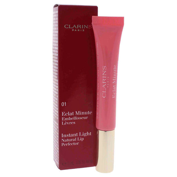 Clarins Instant Light Natural Lip Perfector - # 01 Rose Shimmer by Clarins for Women - 0.35 oz Lip Gloss