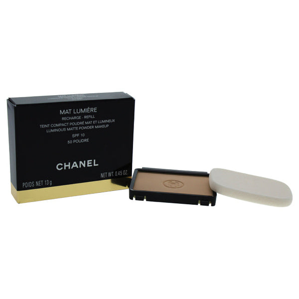 Chanel Mat Lumiere Luminous Matte Powder Makeup SPF10 - # 50 Poudre by Chanel for Women - 0.45 oz Powder (Recharge)(Refill)