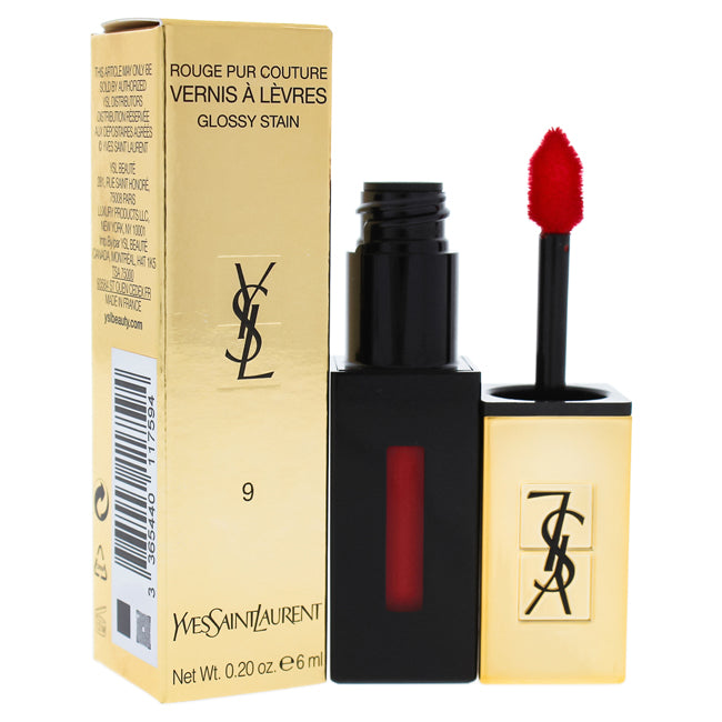 Yves Saint Laurent Rouge Pur Couture Vernis A Levres Glossy Stain - 9 Rouge Laque by Yves Saint Laurent for Women - 0.2 oz Lip Gloss
