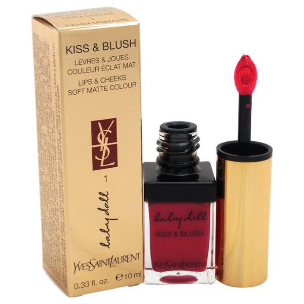 Yves Saint Laurent Baby Doll Kiss and Blush - 1 Fuchsia Desinvolte by Yves Saint Laurent for Women - 0.33 oz Lip Gloss