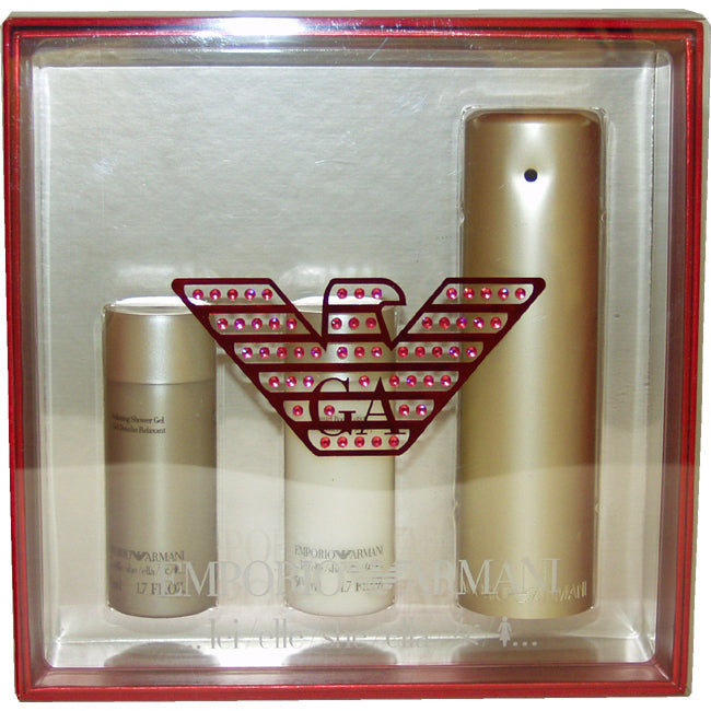 Giorgio Armani Emporio Armani by Giorgio Armani for Women - 3 pc Gift Set 3.4 oz EDP Spray, 1.7oz Sensual Body Lotion, 1.7oz Relaxing Shower Gel