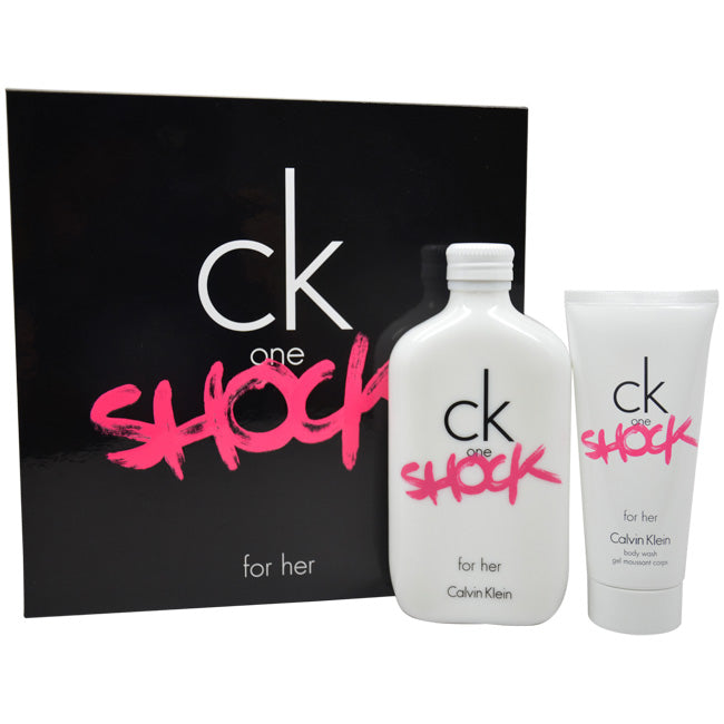 Calvin Klein CK One Shock For Her by Calvin Klein for Women - 2 Pc Gift Set 6.7oz EDT Spray, 3.4oz Body Wash