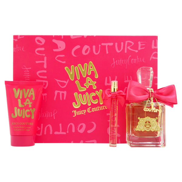 Juicy Couture Viva La Juicy by Juicy Couture for Women - 3 Pc Gift Set 3.4oz EDP Spray, 4.2oz Viva La Body Lotion, 10ml EDP Spray