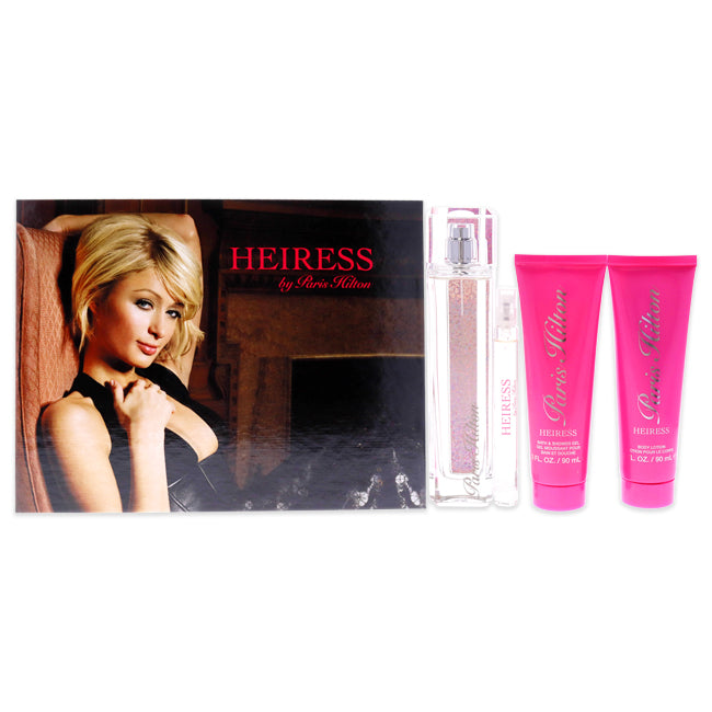 Paris Hilton Heiress by Paris Hilton for Women - 4 Pc Gift Set 3.4oz EDP Spray, 0.34oz EDP Spray, 3oz Body Lotion, 3oz Bath & Shower Gel