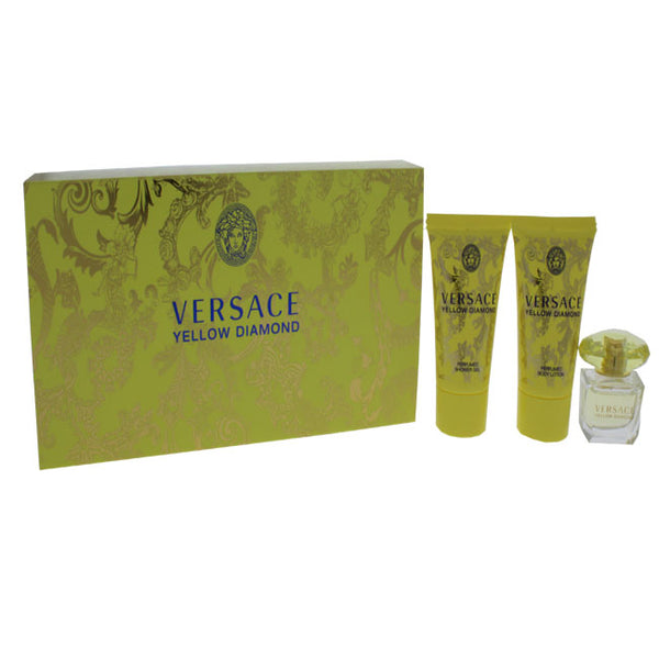 Versace Versace Yellow Diamond by Versace for Women - 3 Pc Mini Gift Set 0.17oz EDT Splash, 0.8oz Shower Gel, 0.8oz Body Lotion