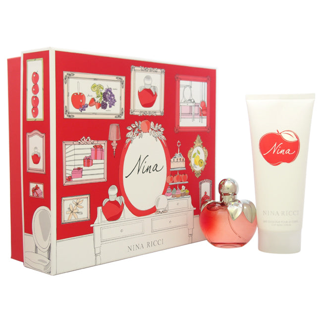 Nina Ricci Nina by Nina Ricci for Women - 2 Pc Gift Set 2.7oz EDT Spray, 6.8oz Body Lotion