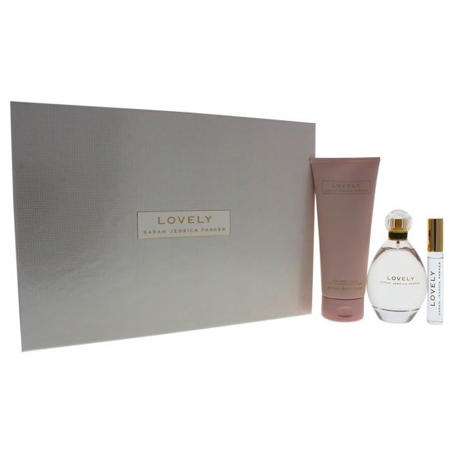 Sarah Jessica Parker Lovely by Sarah Jessica Parker for Women - 3 Pc Gift Set 3.4oz EDP Spray, 0.34oz EDP RollerBall, 6.7oz Body Lotion