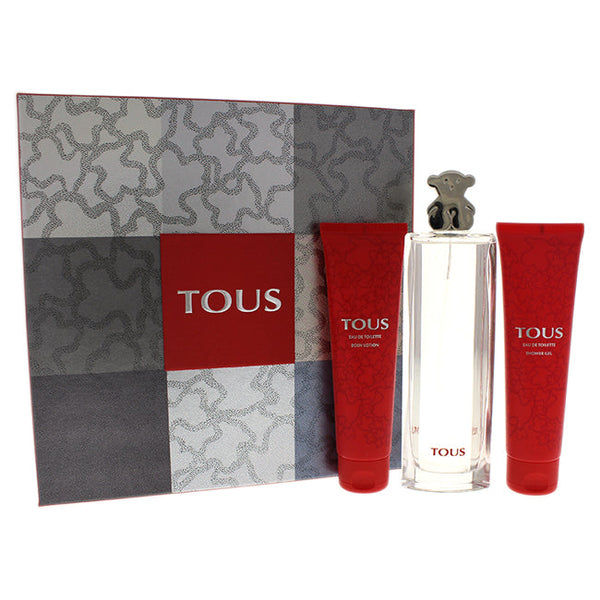 Tous Tous Silver by Tous for Women - 3 Pc Gift Set 3.oz EDT Spray, 3.4oz Body Lotion, 3.4oz Shower Gel