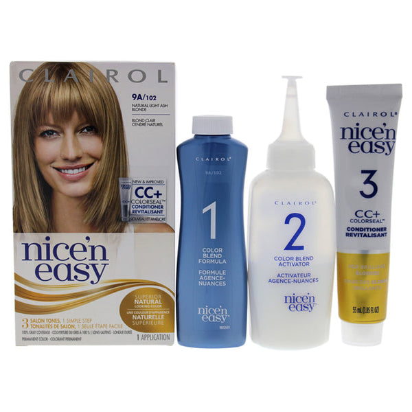 Clairol Nice n Easy Permanent Color - 102 Natural Light Ash Blonde by Clairol for Women - 12 oz Hair Color