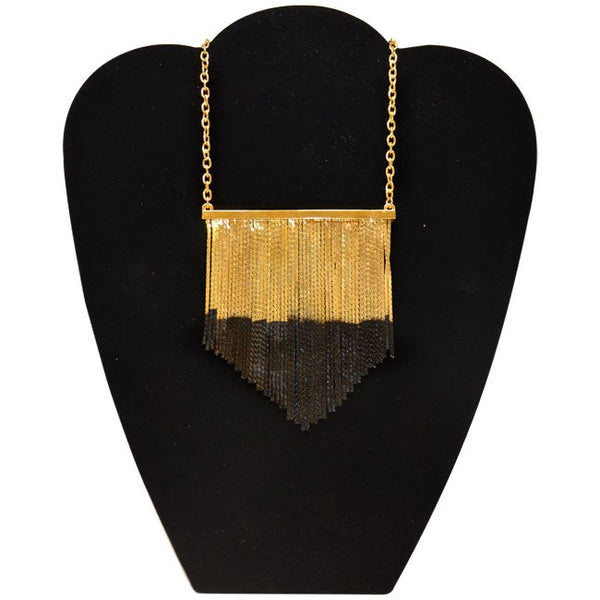 CC Skye Cocktail Fringe Necklace in Gold/Black by CC Skye for Women - 1 Pc Necklace