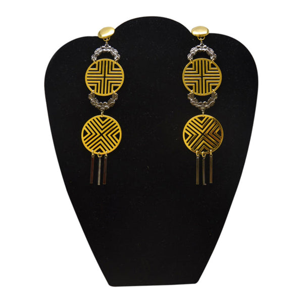 Laruicci Triumph Earrings in 18k Gold And Gunmetal Plated by Laruicci for Women - 1 Pair Earrings