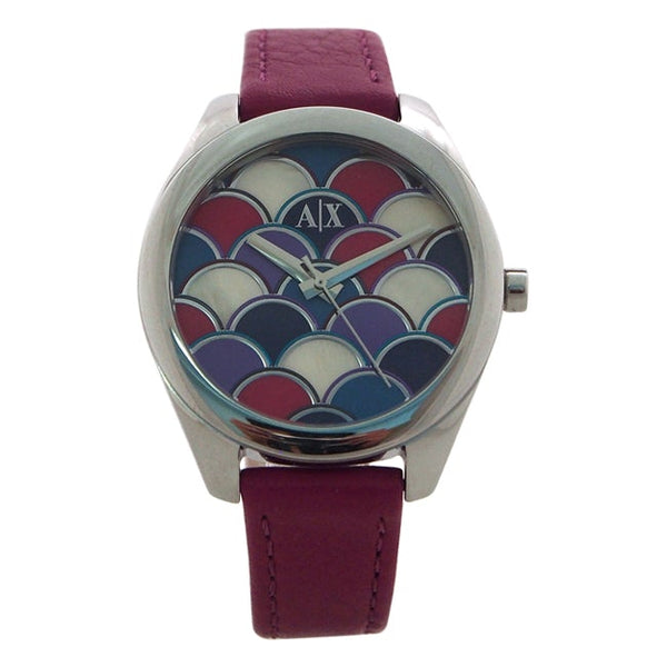 Armani Exchange AX5523 Geo Purple Leather Watch by Armani Exchange for Women - 1 Pc Watch