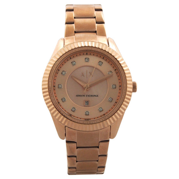 Armani Exchange AX5432 Rose Gold-Tone Stainless Steel Bracelet Watch by Armani Exchange for Women - 1 Pc Watch