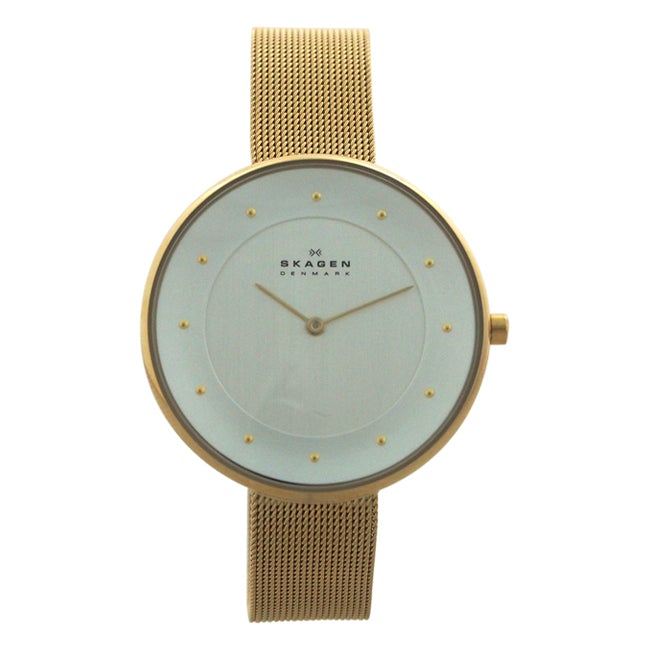 Skagen SKW2141 Gitte Gold-Tone Stainless Steel Mesh Bracelet Watch by Skagen for Women - 1 Pc Watch