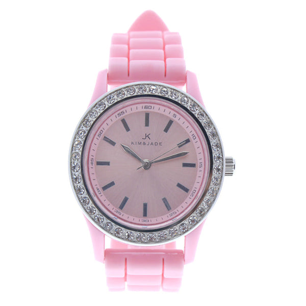 Kim & Jade A2032L-2 Pink Silicone Strap Watch by Kim & Jade for Women - 1 Pc Watch