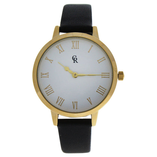 Charlotte Raffaelli CRB002 La Basic - Gold/Black Leather Strap Watch by Charlotte Raffaelli for Women - 1 Pc Watch