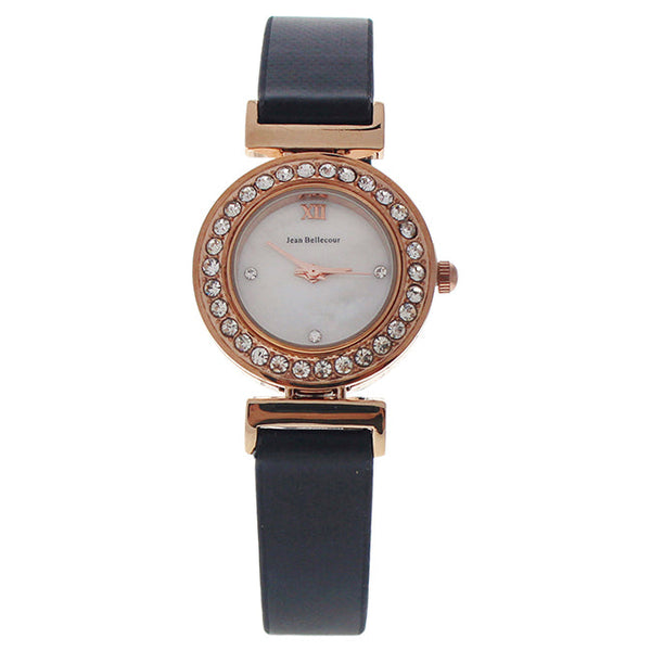 Jean Bellecour REDL1 Rose Gold/Black Leather Strap Watch by Jean Bellecour for Women - 1 Pc Watch