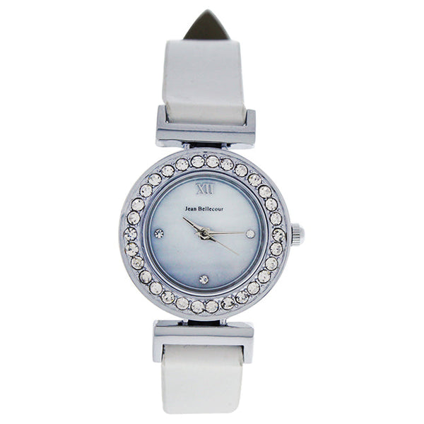 Jean Bellecour REDL4 Silver/White Leather Strap Watch by Jean Bellecour for Women - 1 Pc Watch