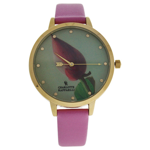 Charlotte Raffaelli CRF005 La Florale - Gold/Rose Leather Strap Watch by Charlotte Raffaelli for Women - 1 Pc Watch