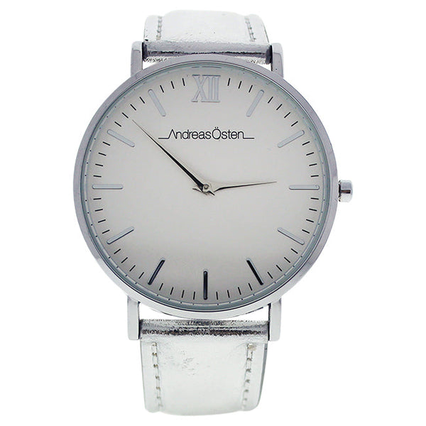 Andreas Osten AO-189 Hygge - Silver/White Leather Strap Watch by Andreas Osten for Women - 1 Pc Watch