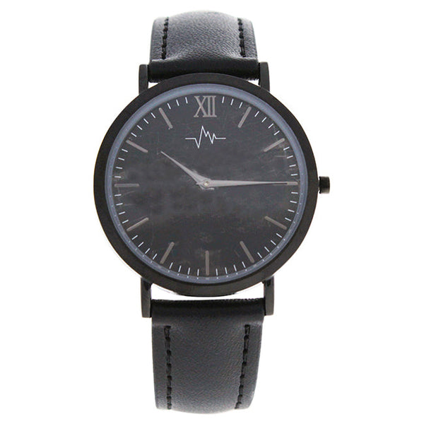 Andreas Osten AO-176 Hygge - Black Charcoal/Black Leather Strap Watch by Andreas Osten for Women - 1 Pc Watch