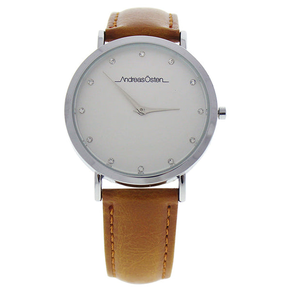 Andreas Osten AO-18 Klassisk - Silver/Brown Leather Strap Watch by Andreas Osten for Women - 1 Pc Watch