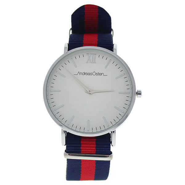 Andreas Osten AO-61 Somand - Silver/Navy Blue-Red Nylon Strap Watch by Andreas Osten for Women - 1 Pc Watch