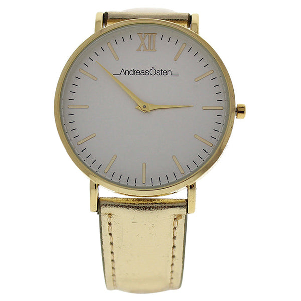 Andreas Osten AO-188 Hygge - Gold/White Dial/Gold Leather Strap Watch by Andreas Osten for Women - 1 Pc Watch