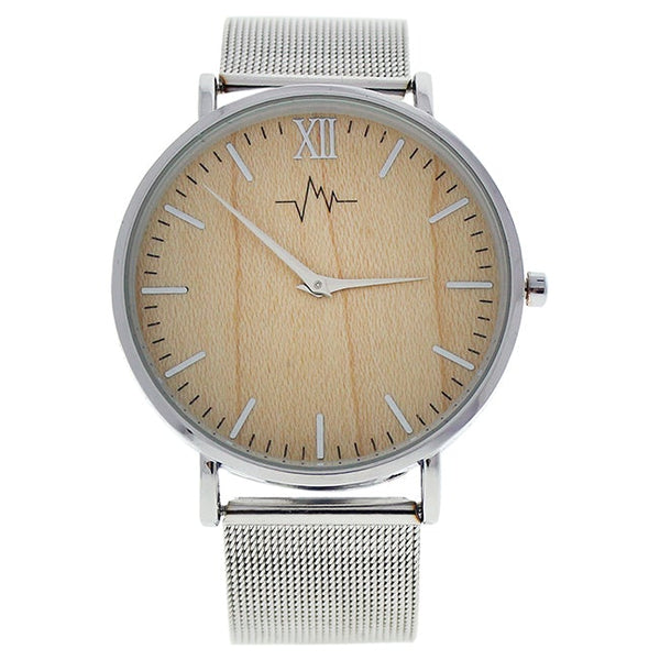 Andreas Osten AO-193 Hygge - Silver/Wood Stainless Steel Mesh Bracelet Watch by Andreas Osten for Women - 1 Pc Watch