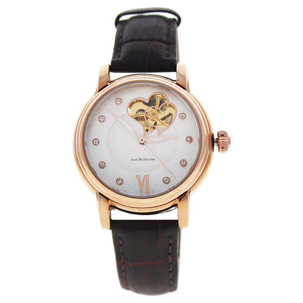 Jean Bellecour REDM1 Rose Gold/Brown Leather Strap Watch by Jean Bellecour for Women - 1 Pc Watch