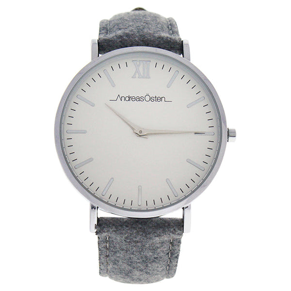 Andreas Osten AO-194 Toutes - Silver/Grey Tweed Leather Strap Watch by Andreas Osten for Women - 1 Pc Watch