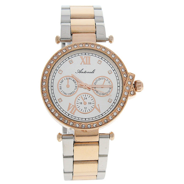 Antoneli AL0519-03 Silver/Rose Gold Stainless Steel Bracelet Watch by Antoneli for Women - 1 Pc Watch